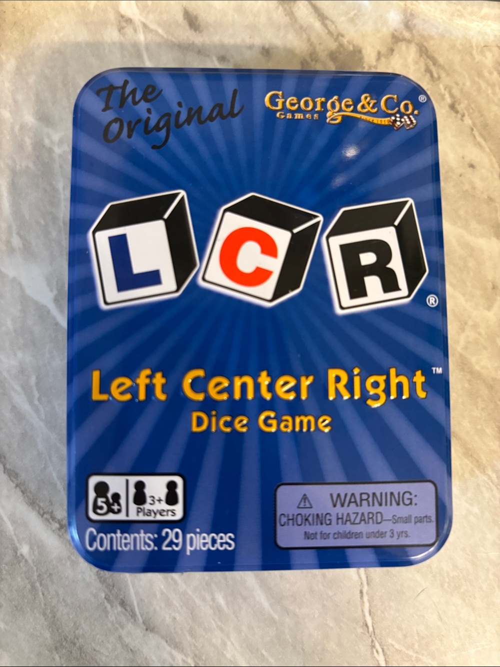 LCR Left Center Right Dice Game - Blue
